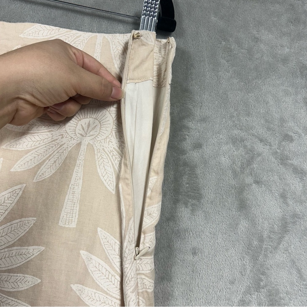 Spartina Kai Linen Shirt & Kade Linen Skirt Callawassie Palmetto Tan Fringe Sz M - Picture 14 of 16